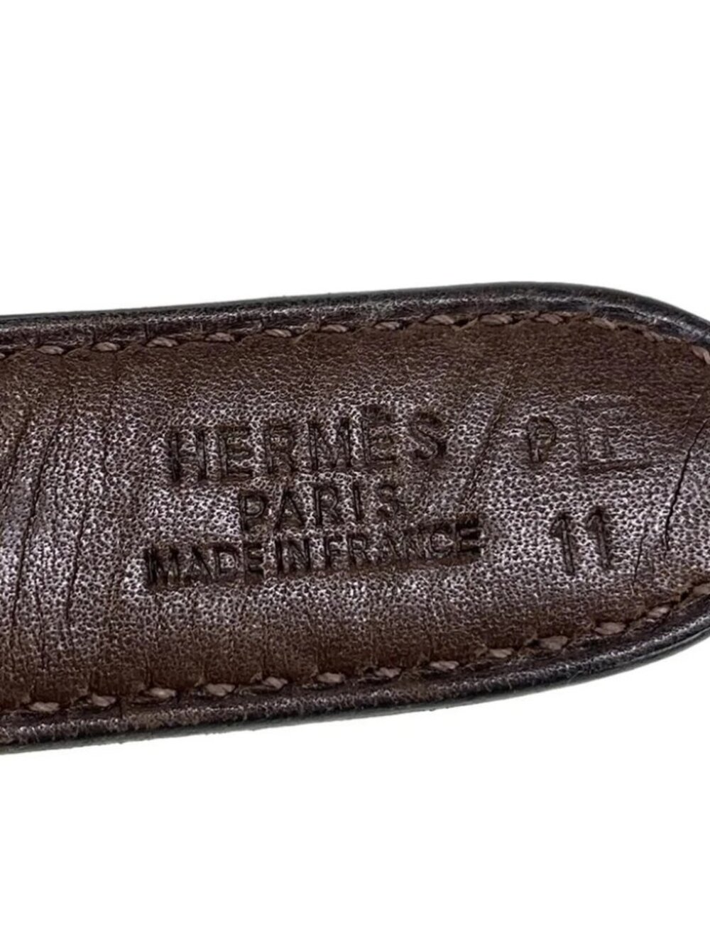 HERMES Trim 31 Cream Dark Brown Toile H Leather Square F Shoulder Bag - Picture 13 of 15